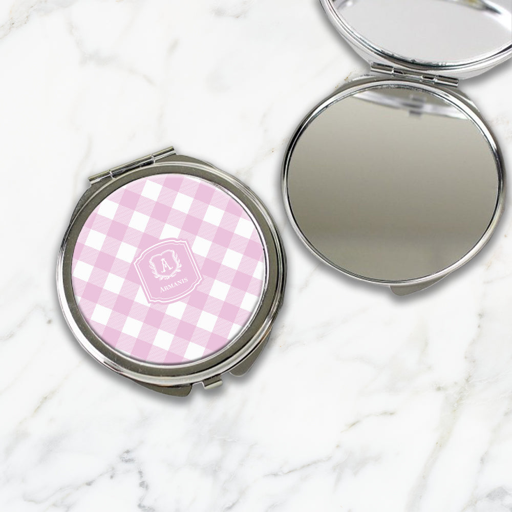 Gingham Compact Mirror