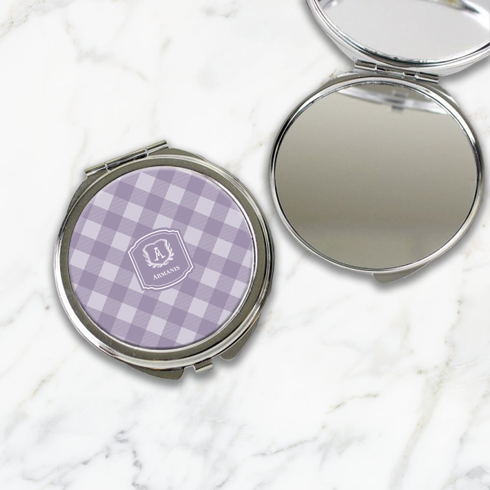 Gingham Compact Mirror