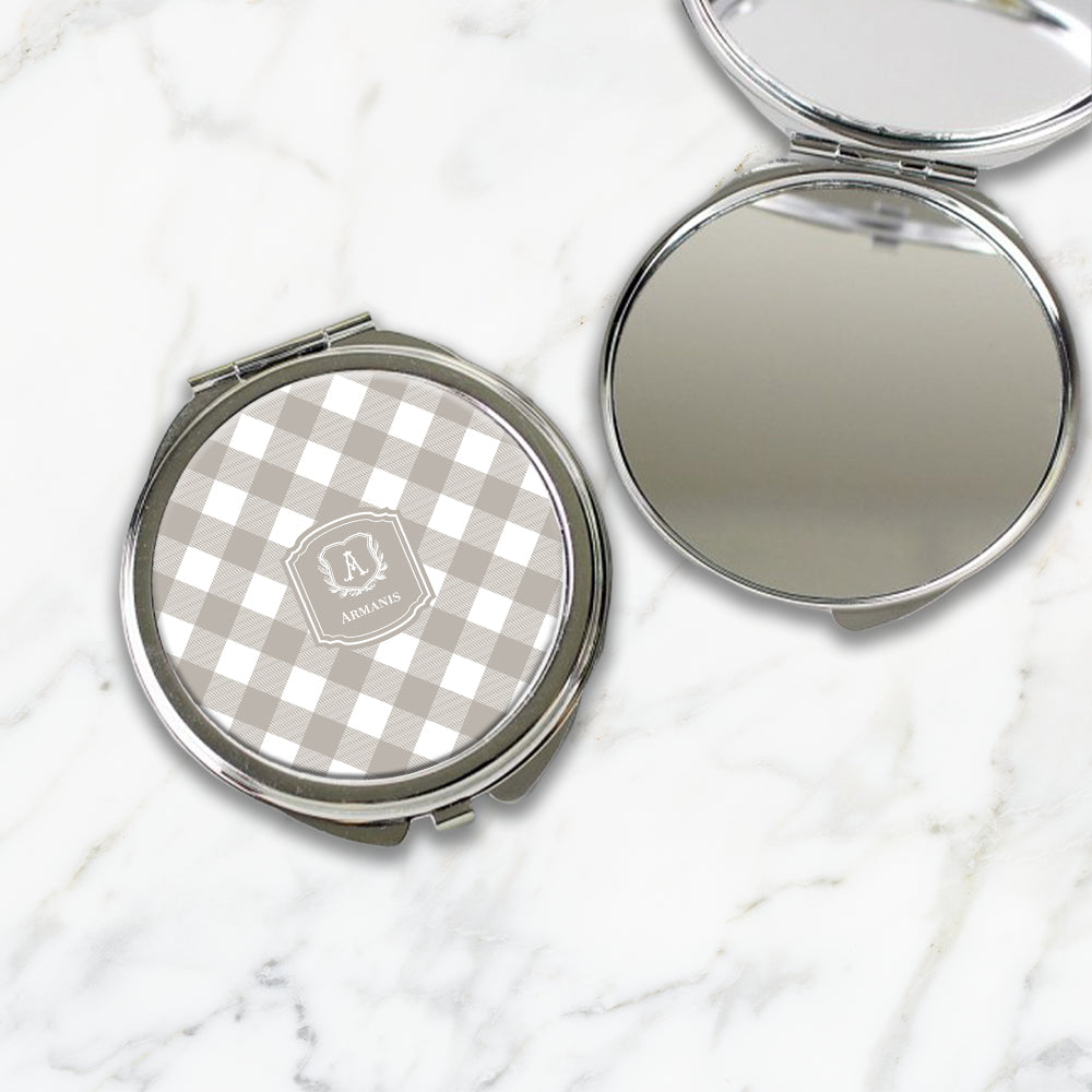 Gingham Compact Mirror