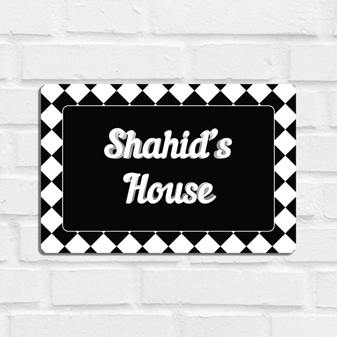 Checkered Name Plate - Standard