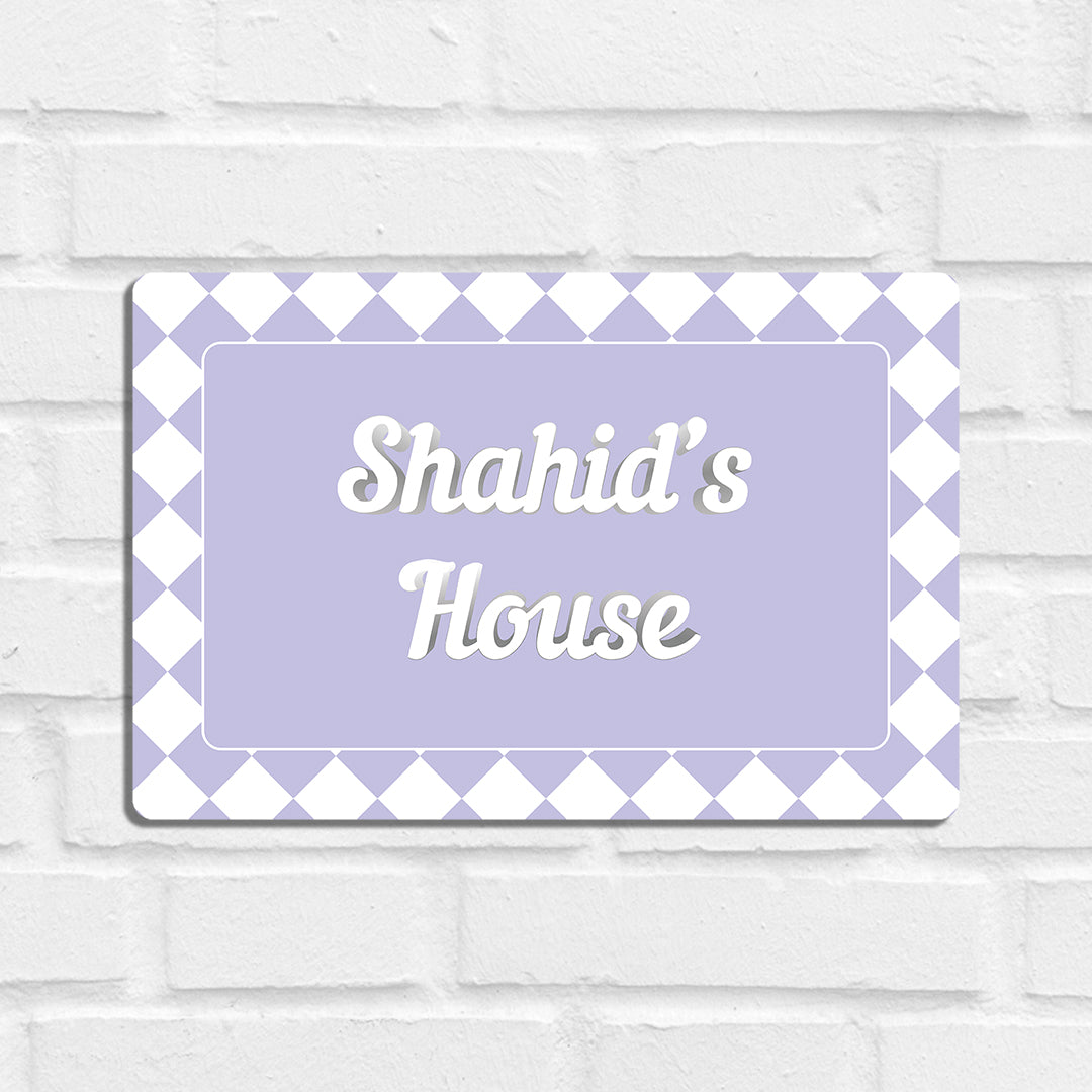 Checkered Name Plate - Standard