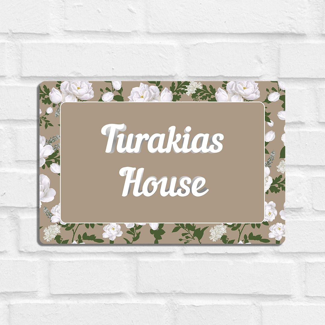 Peonies Name Plate - Standard