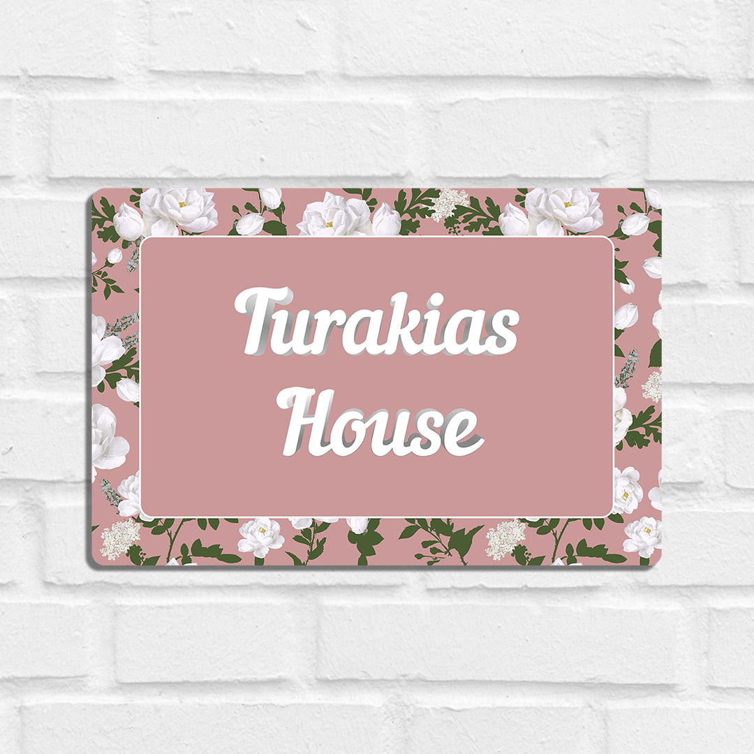 Peonies Name Plate - Standard