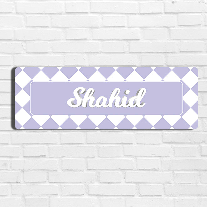 Checkered Name Plate - Petite