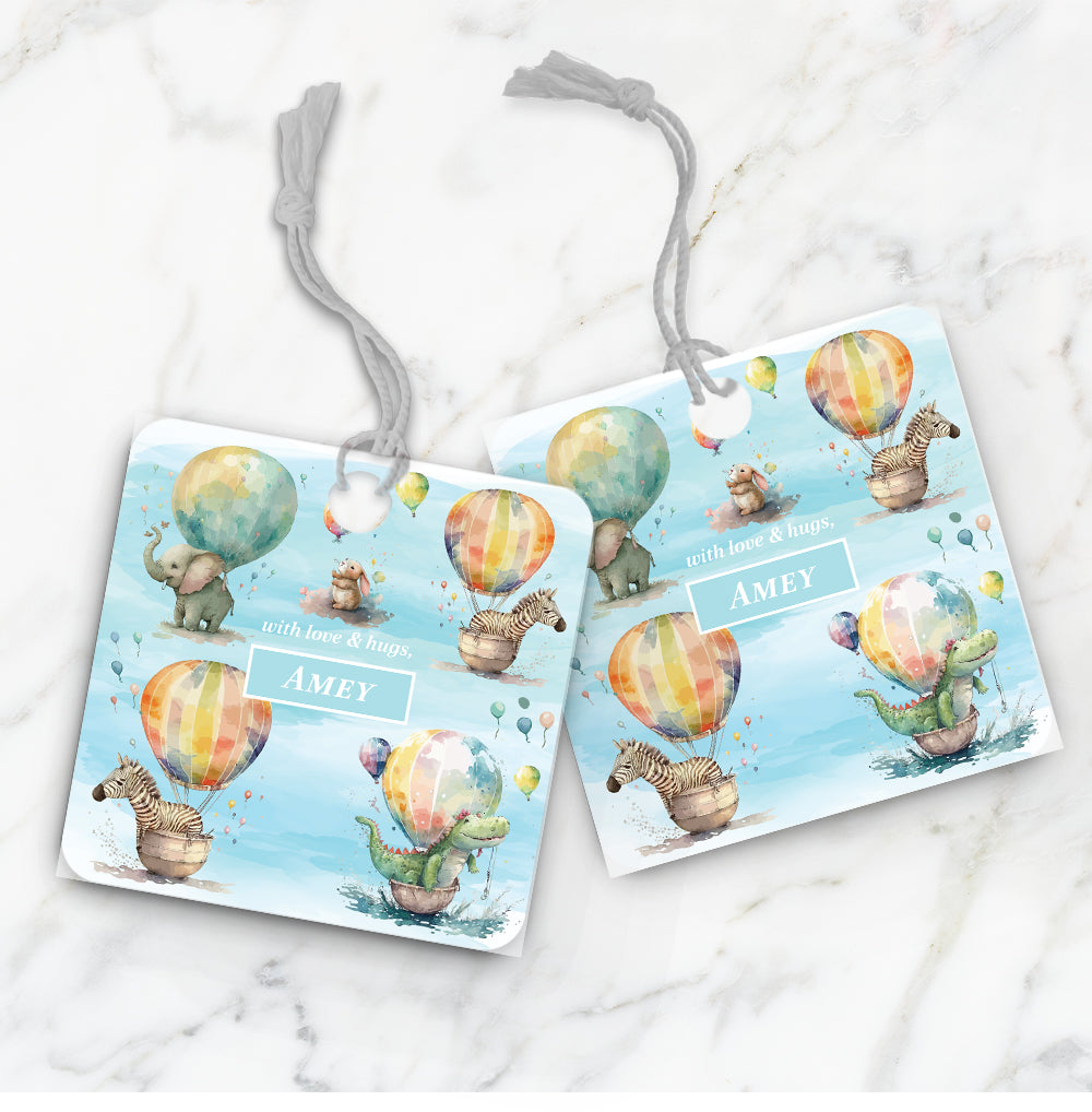 Balloon Safari Gift Tag (kids)