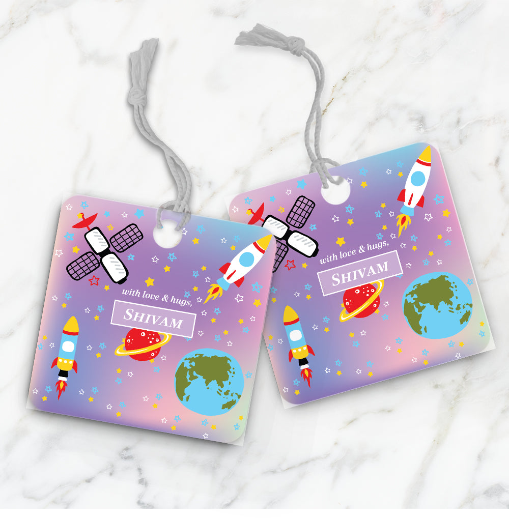Space Satellites Gift Tag (kids)
