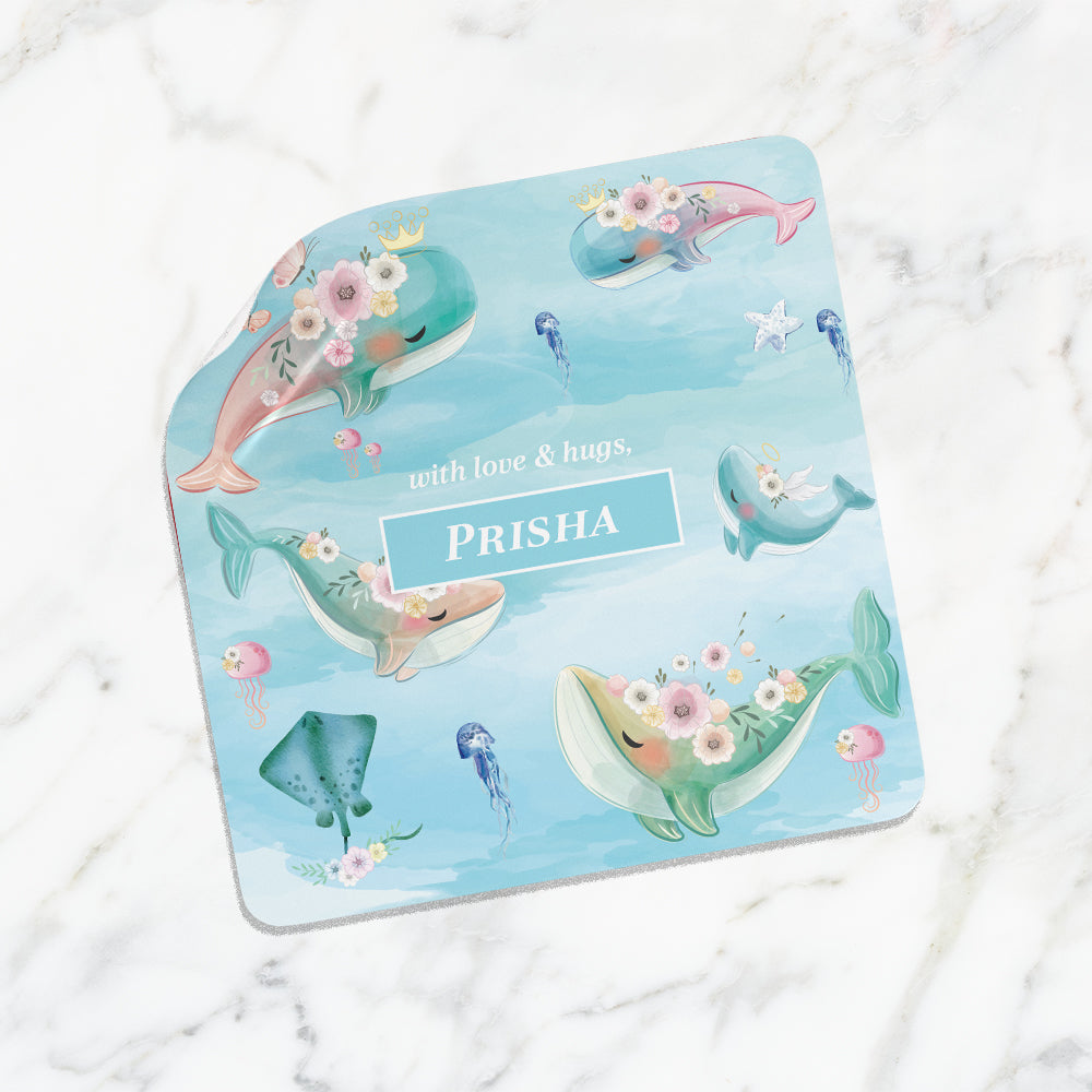 Floral Whales Gift Sticker - set of 24