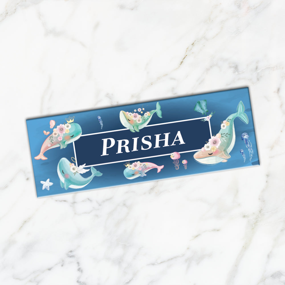Floral Whales Iron on Labels - set of 30