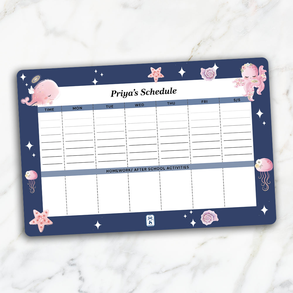 Blushing Underseas Kids Schedule Planner