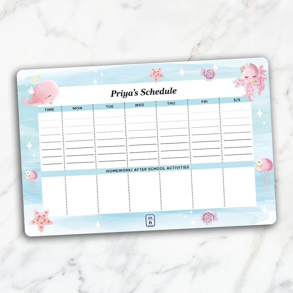 Blushing Underseas Kids Schedule Planner