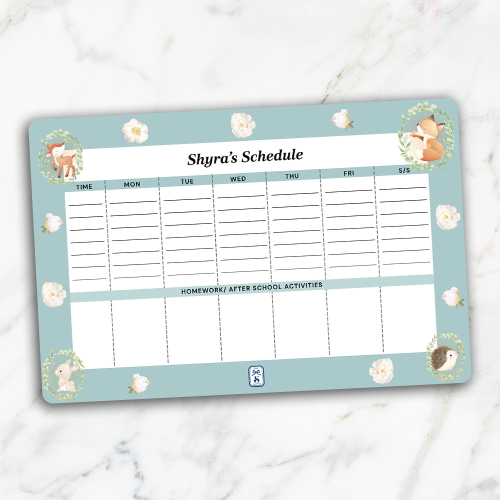 Woodland Wonders Kids Schedule Planner