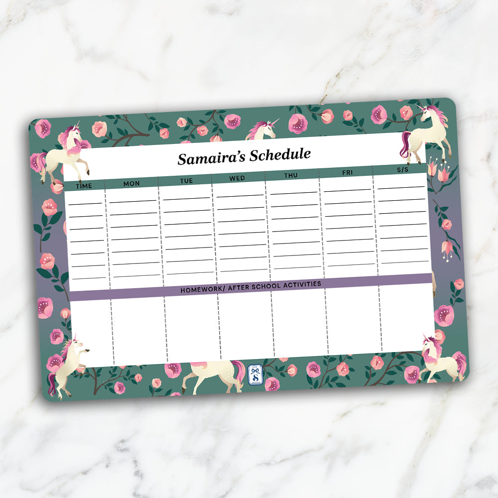 Unicorn Paradise Kids Schedule Planner