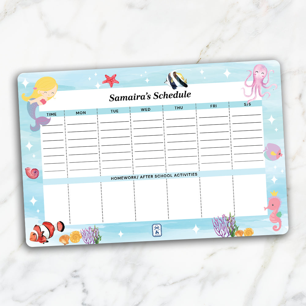 Lil Mermaid Kids Schedule Planner