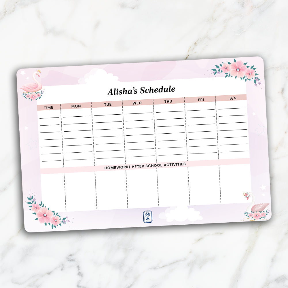 Swan Princess Kids Schedule Planner