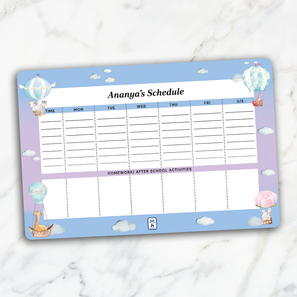 Happy Ballooners Kids Schedule Planner