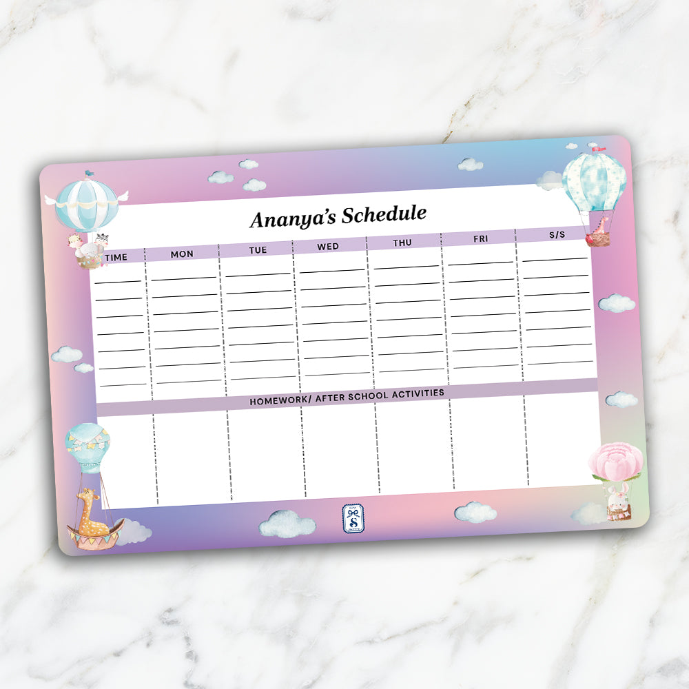Happy Ballooners Kids Schedule Planner