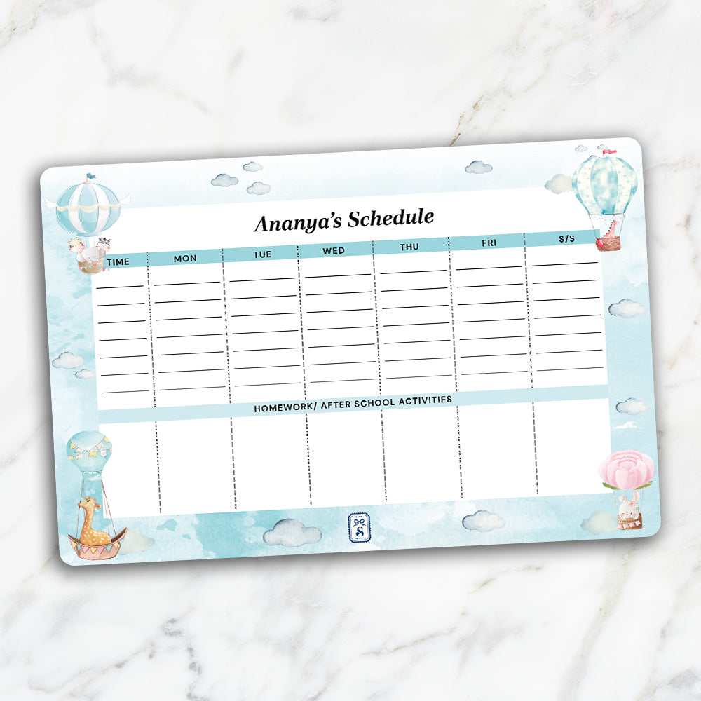 Happy Ballooners Kids Schedule Planner