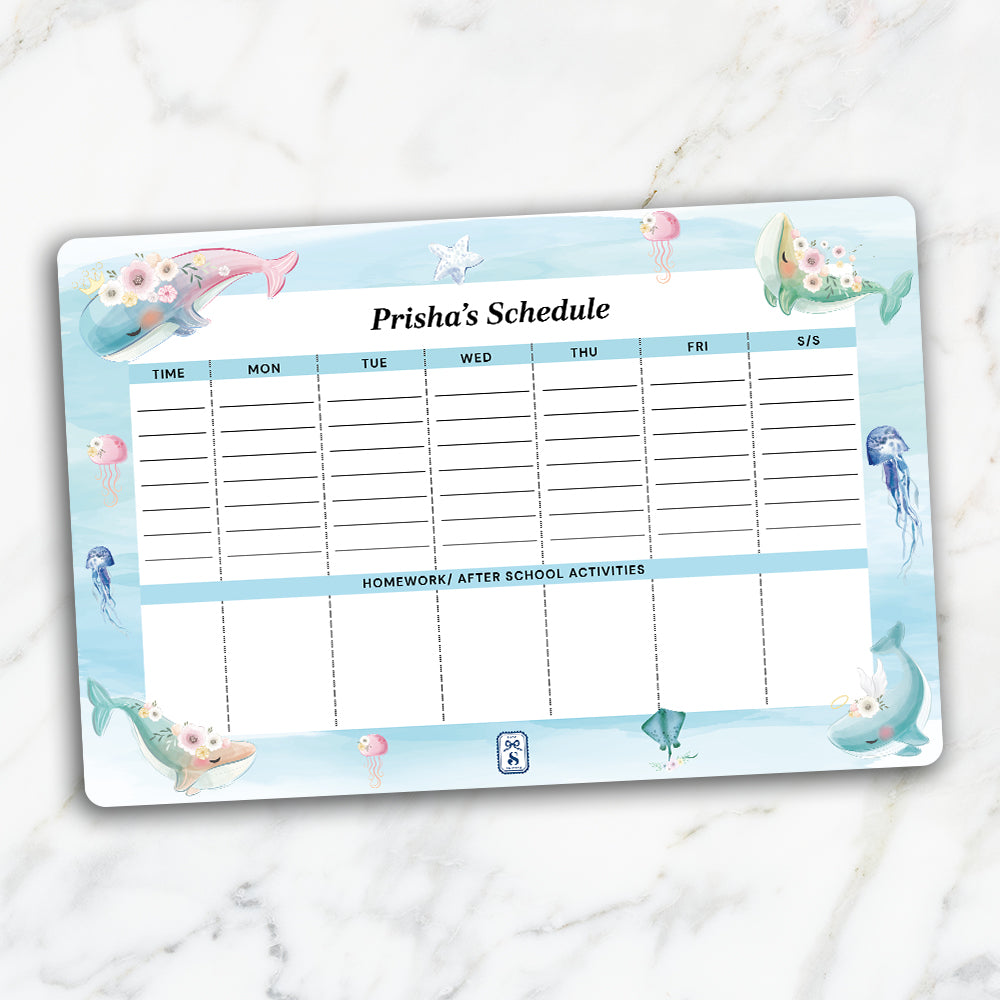 Floral Whales Kids Schedule Planner