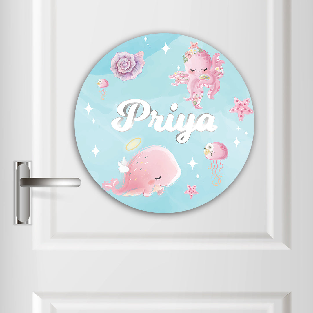 Blushing Underseas Name Plate (Round)