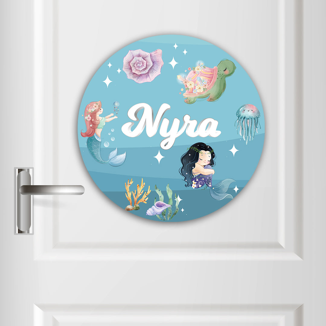 Mermaid Magic Name Plate (Round)