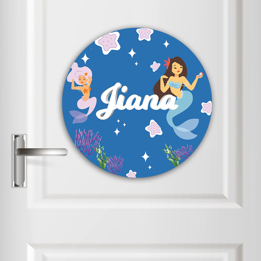 Sassy Mermaid Name Plate (Round)