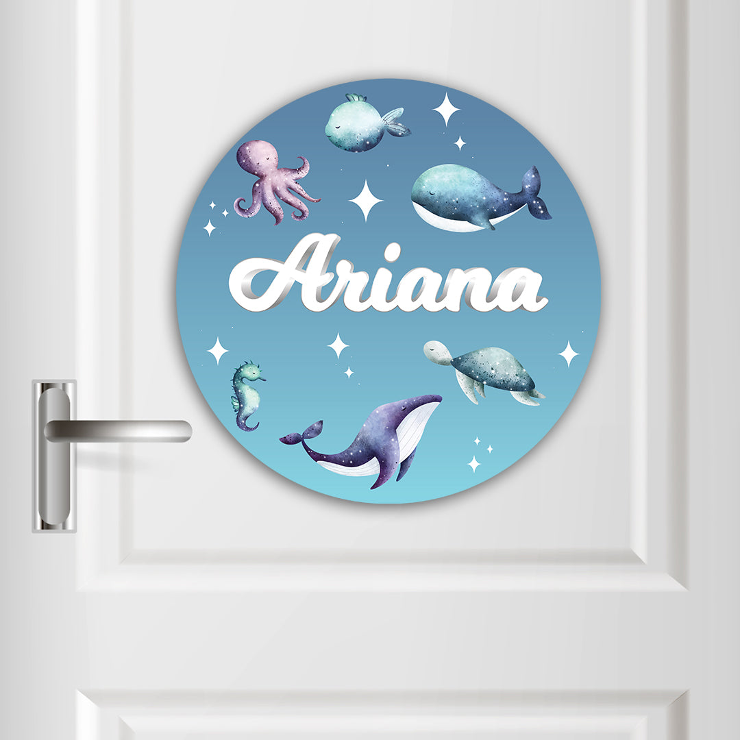 Midnight Ocean Name Plate (Round)