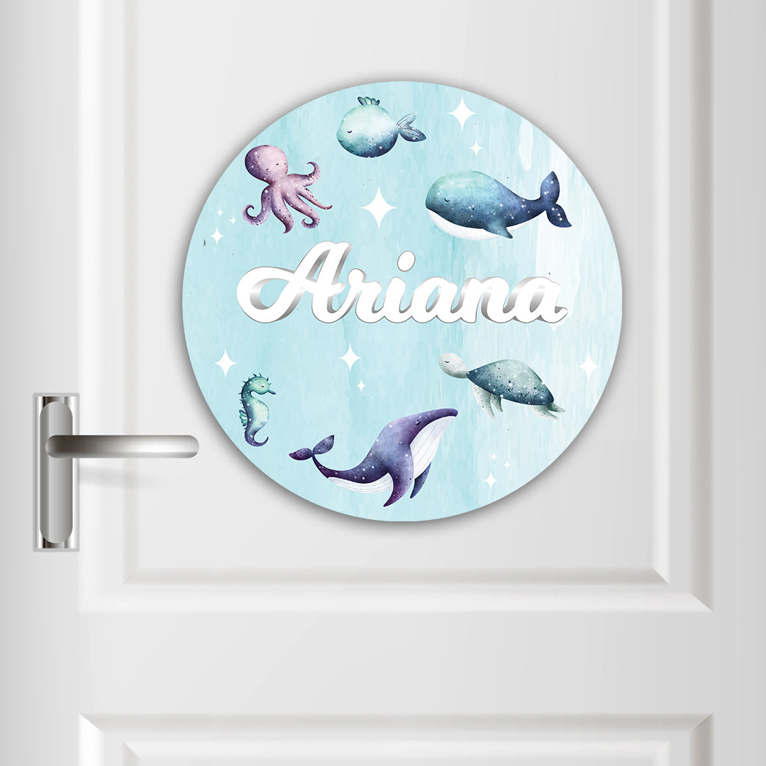 Midnight Ocean Name Plate (Round)