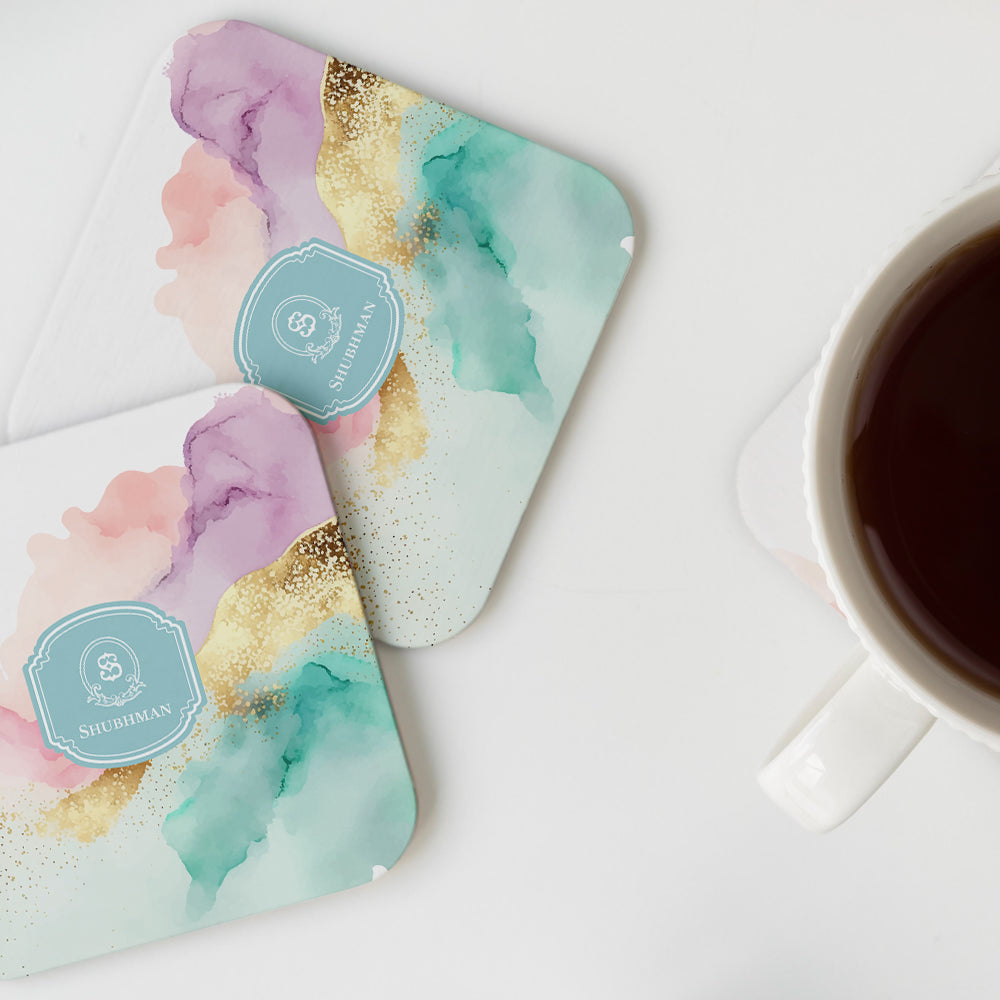 Gilded Strokes Coasters