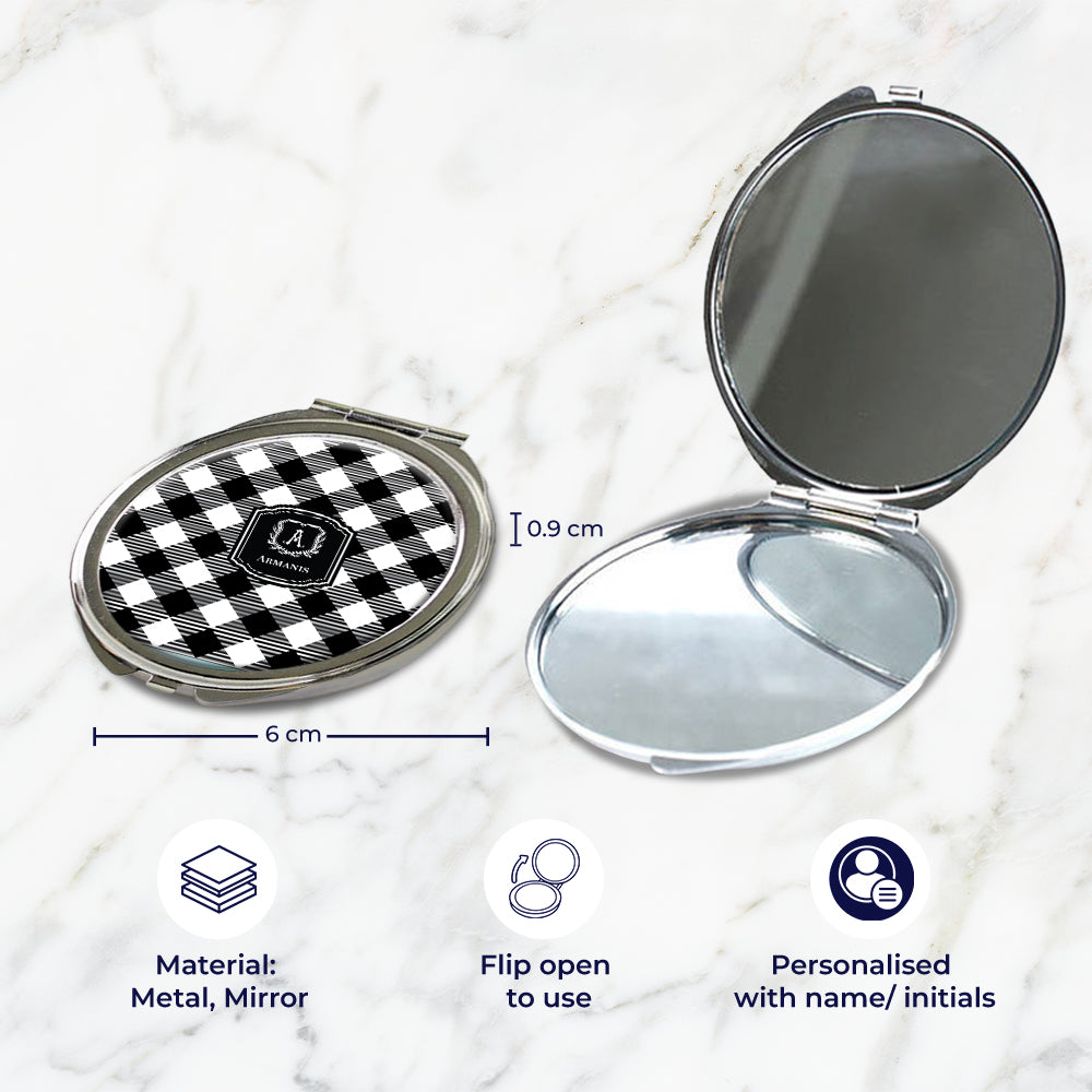 Gingham Compact Mirror