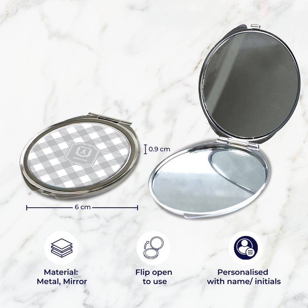 Gingham Compact Mirror