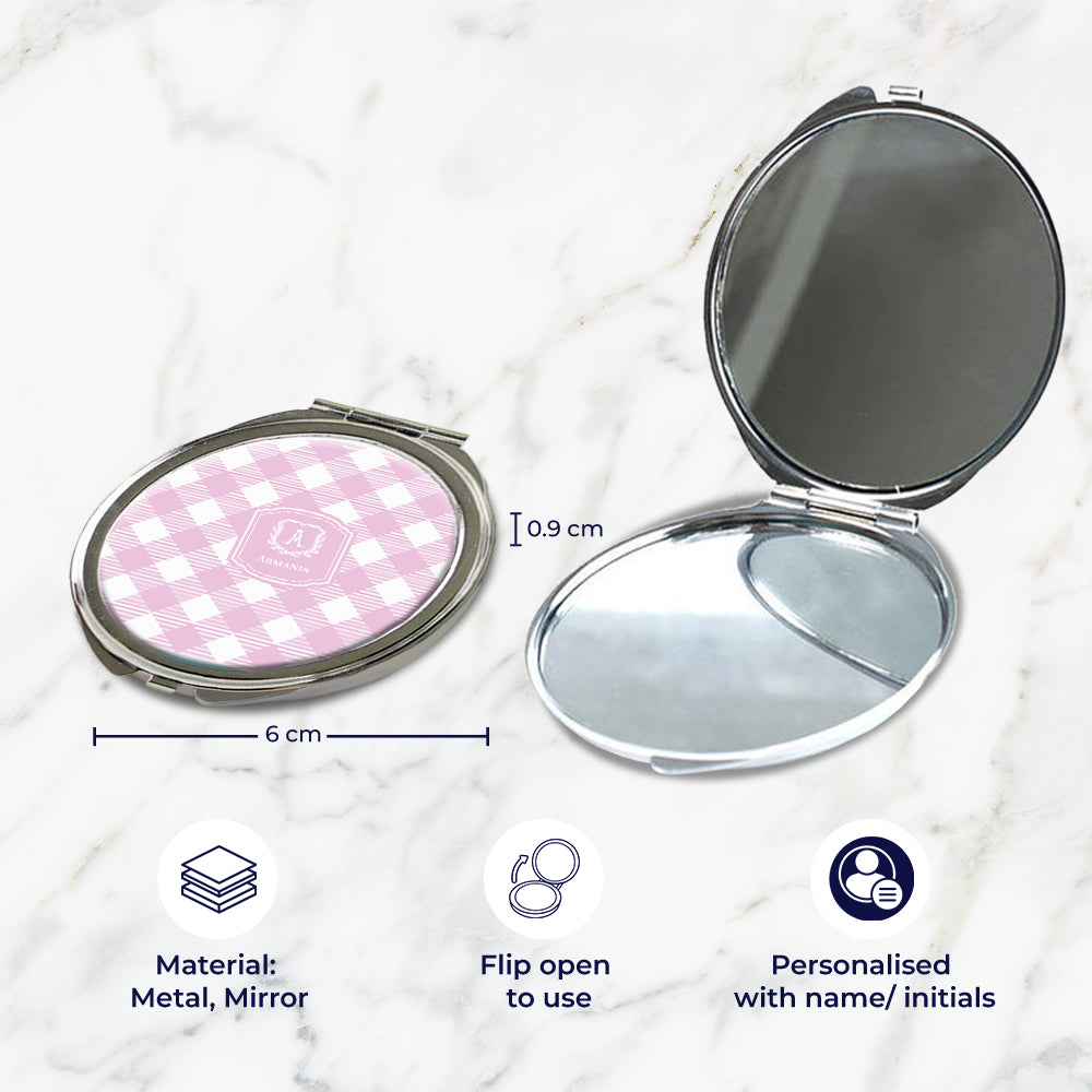 Gingham Compact Mirror
