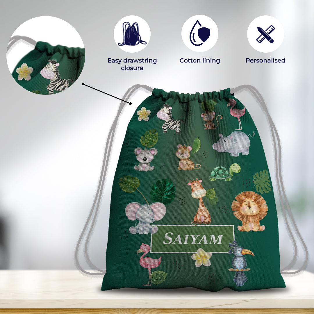 Jungle Friends Drawstring Bag (kids)