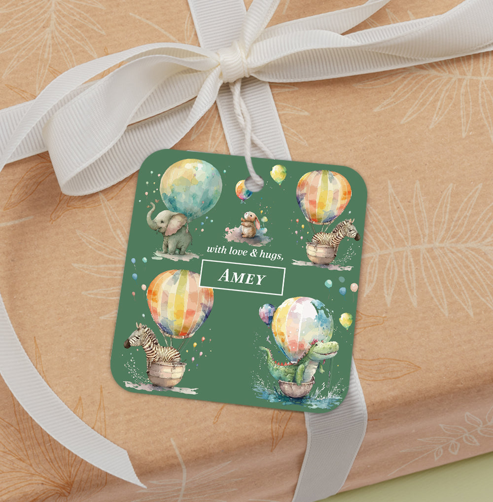 Balloon Safari Gift Tag (kids)