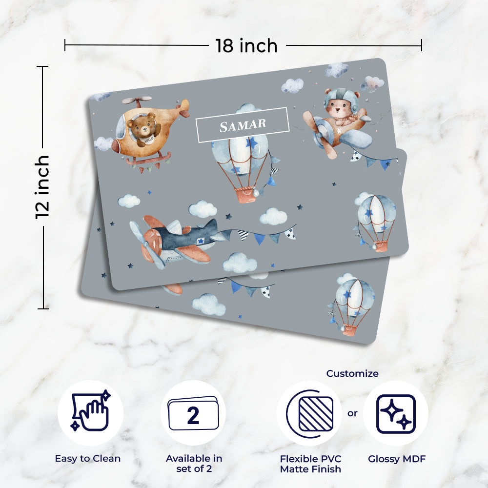 Teddy's Flight Placemat - Set of 2