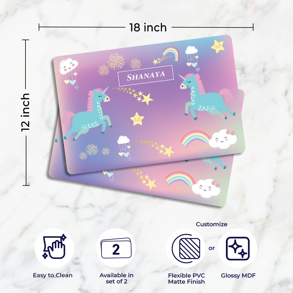 Unicorns & Rainbow Placemat - Set of 2