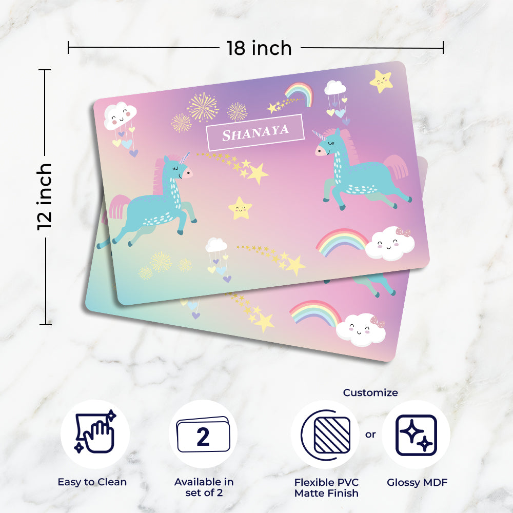 Unicorns & Rainbow Placemat - Set of 2