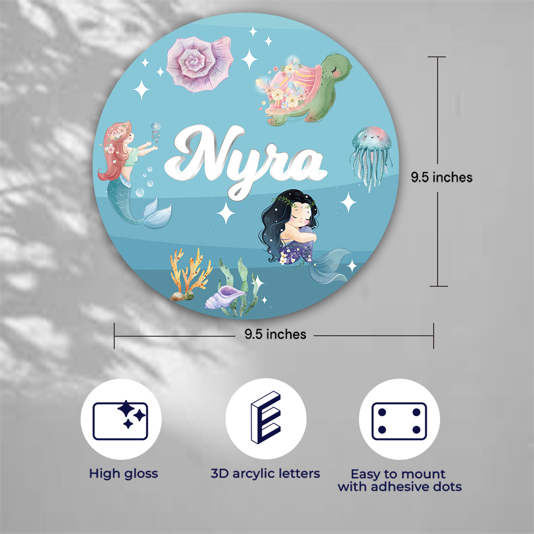 Mermaid Magic Name Plate (Round)