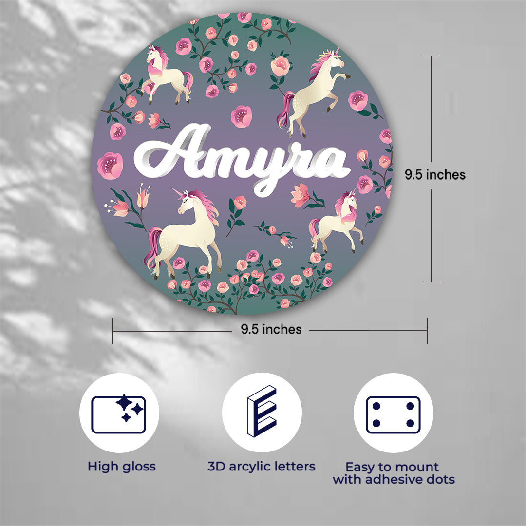 Unicorn Paradise Name Plate (Round)