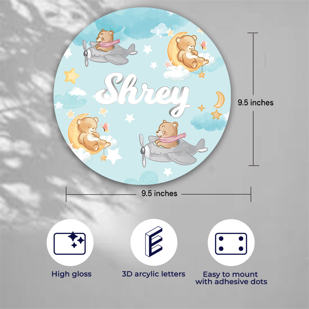 Lil Forest Friends Name Plate (Round)