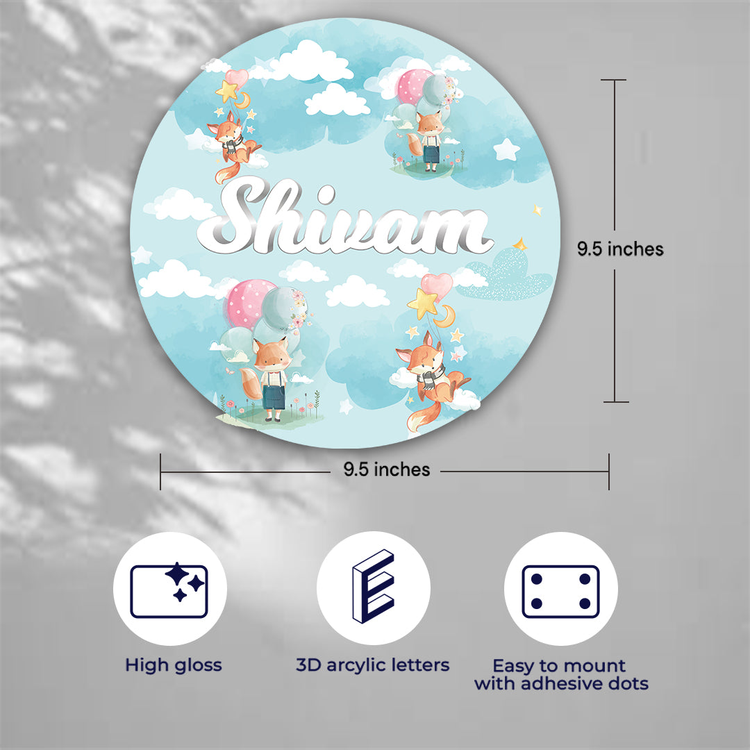 Lil Forest Friends Name Plate (Round)