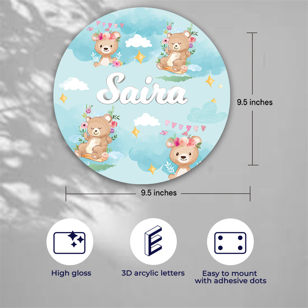 Lil Forest Friends Name Plate (Round)