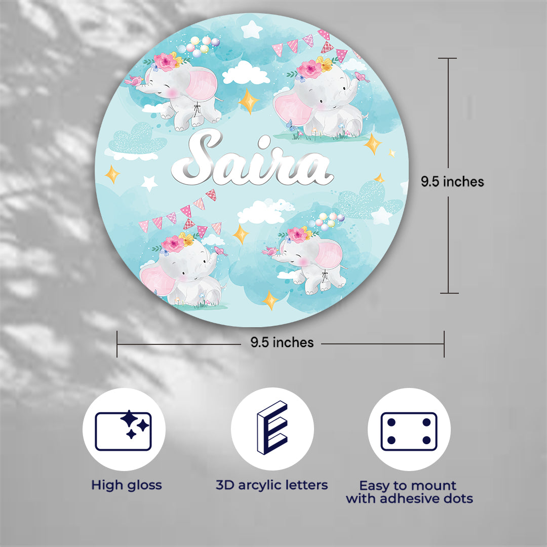Lil Forest Friends Name Plate (Round)