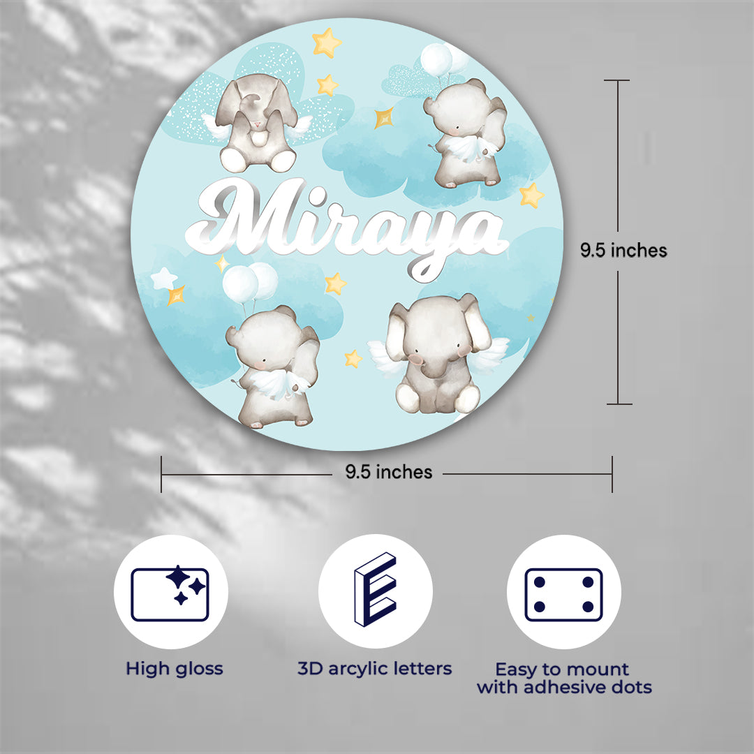 Lil Forest Friends Name Plate (Round)