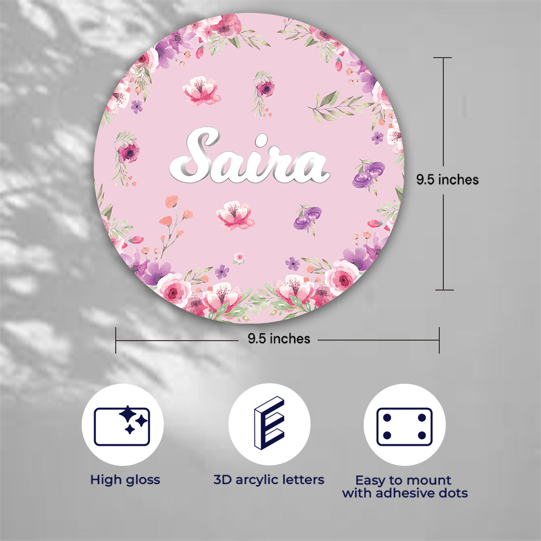 Floral Fiesta Name Plate (Round)