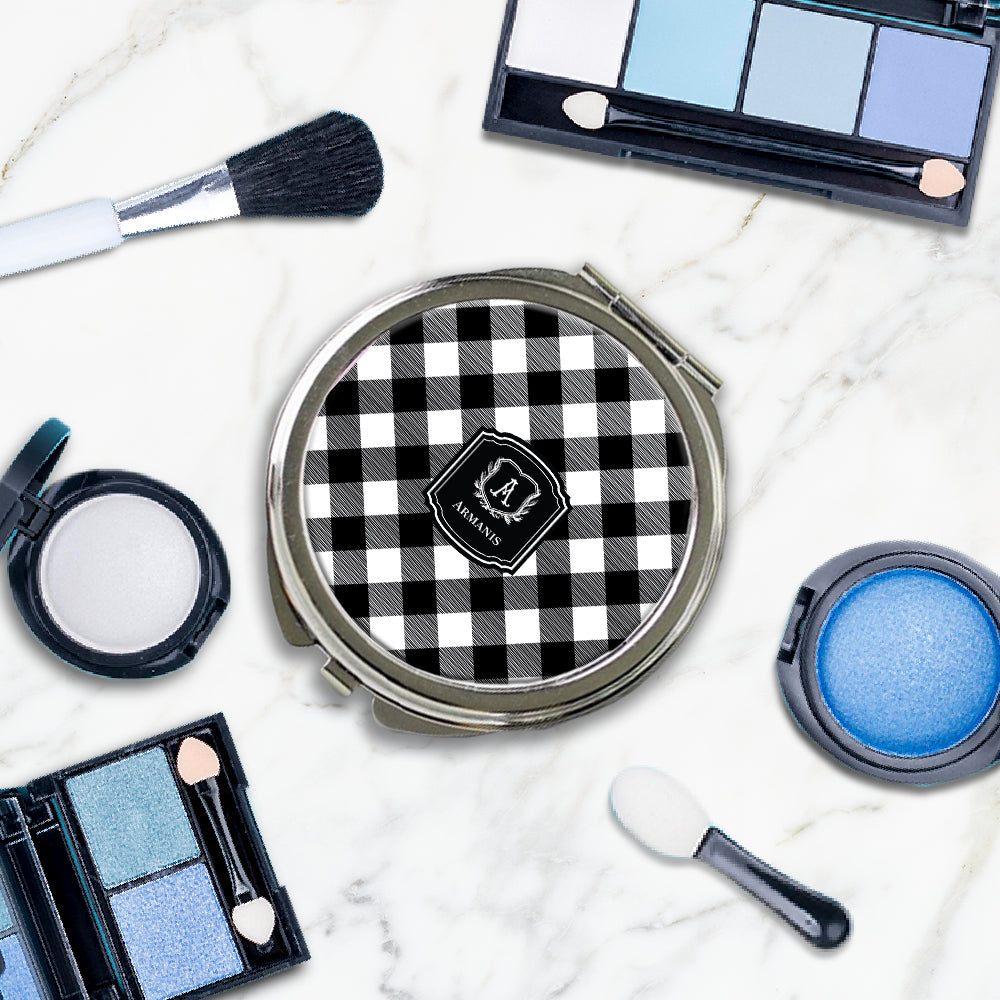 Gingham Compact Mirror