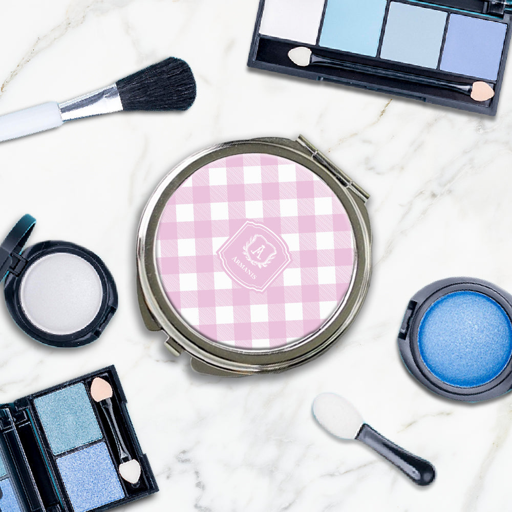 Gingham Compact Mirror