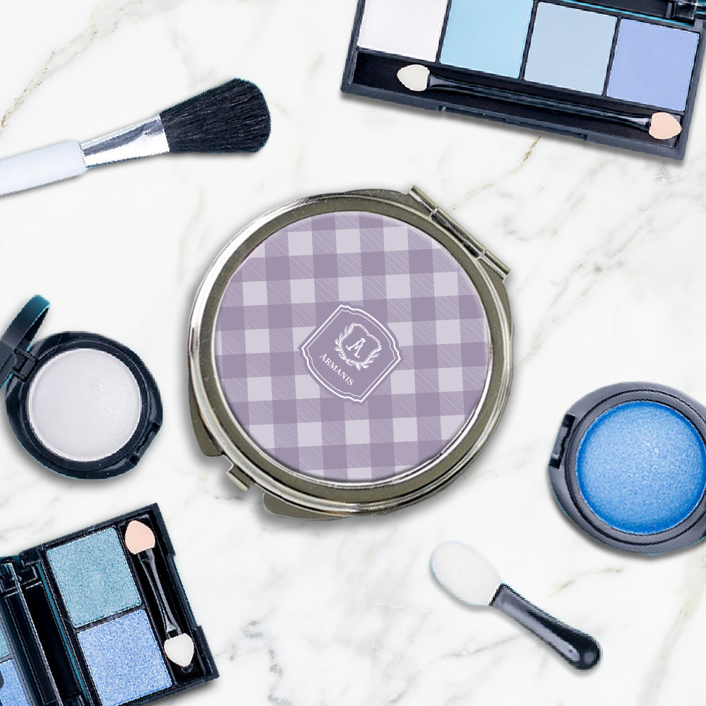 Gingham Compact Mirror