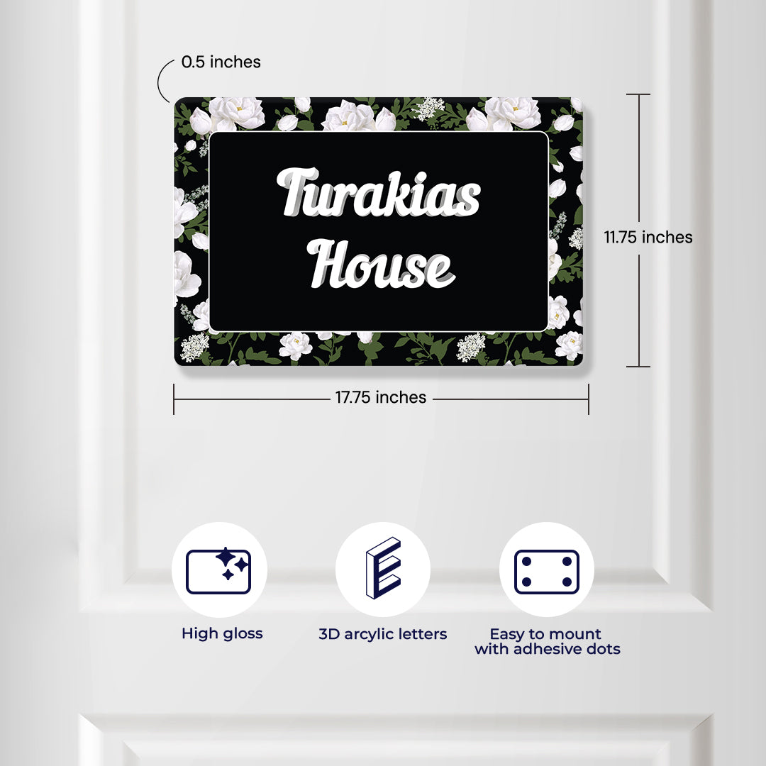 Peonies Name Plate - Standard