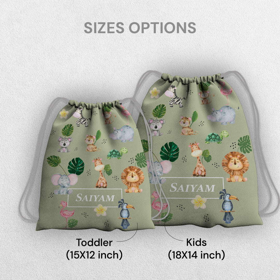 Jungle Friends Drawstring Bag (kids)