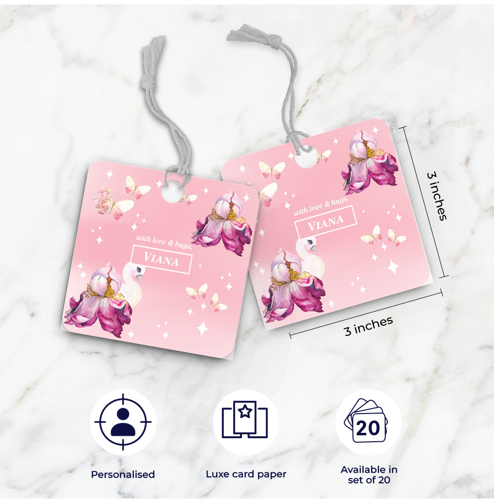 Butterfly Swan Blossom Gift Tag (kids)